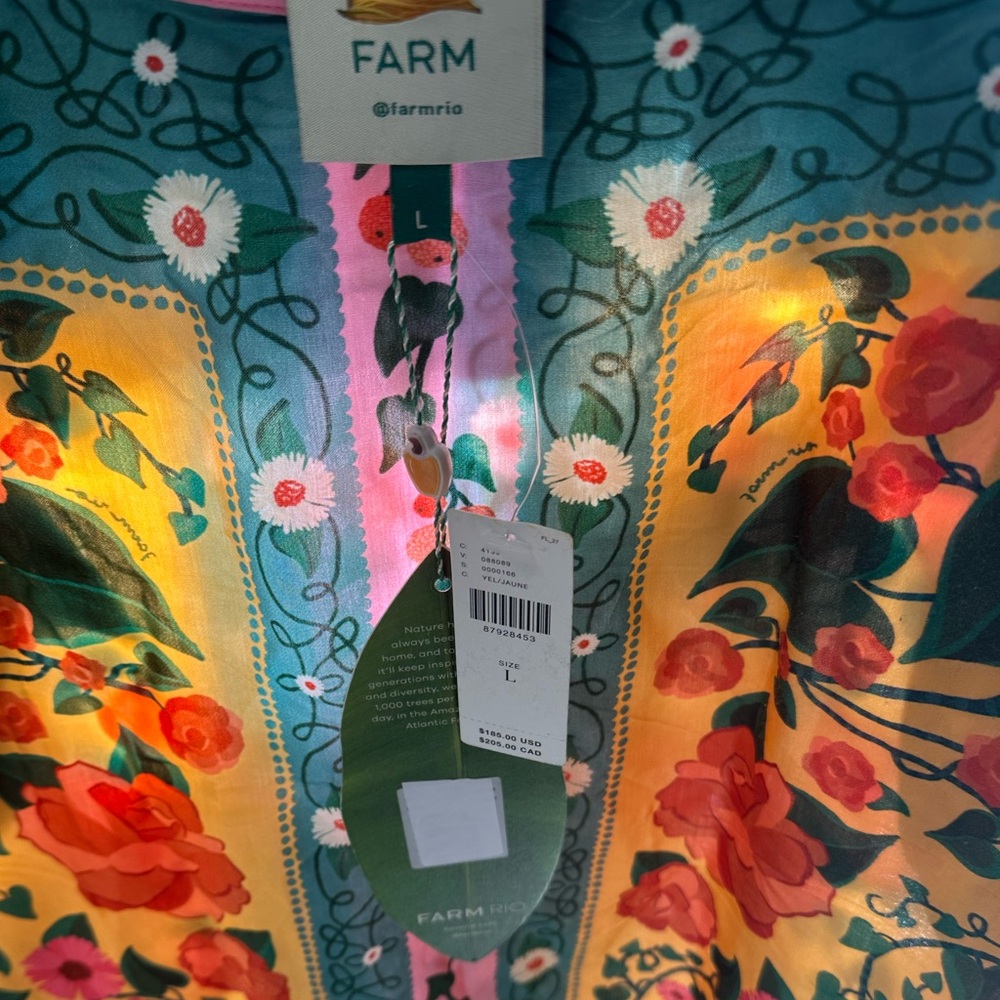 FARM Rio Floral Midi Skirt -  L - Picture 9 of 10